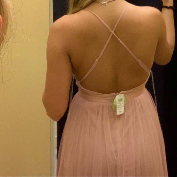 Mauve long open back dress - Picture 5 of 6